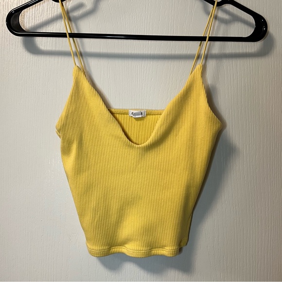 VINTAGE Garage Cropped Ribbed V-Neck Tank Bungee Strap - Picture 1 of 3
